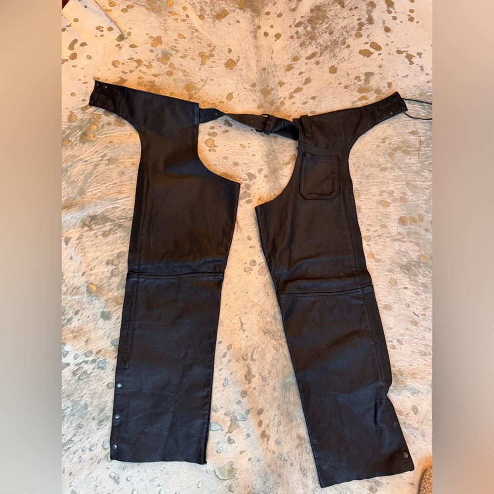 Womens Black Leather chaps